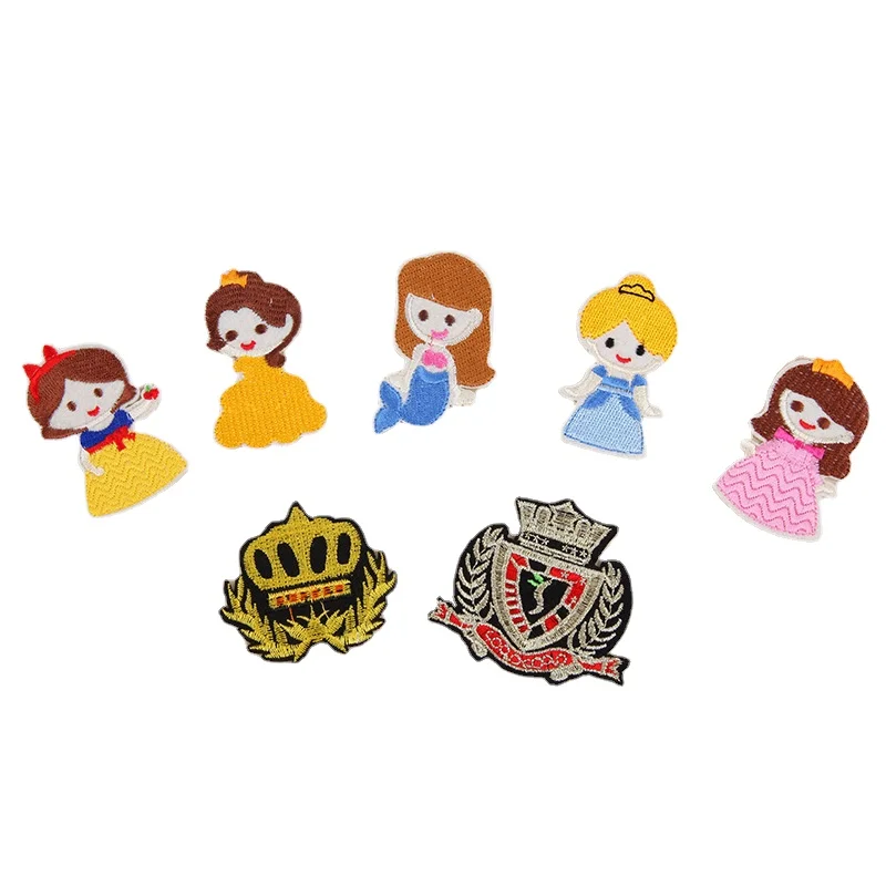 

50pcs/lot Luxury Anime Antique Embroidery Patch Girl Princess Mermaid Crown Clothing Decoration Accessory Craft Diy Applique