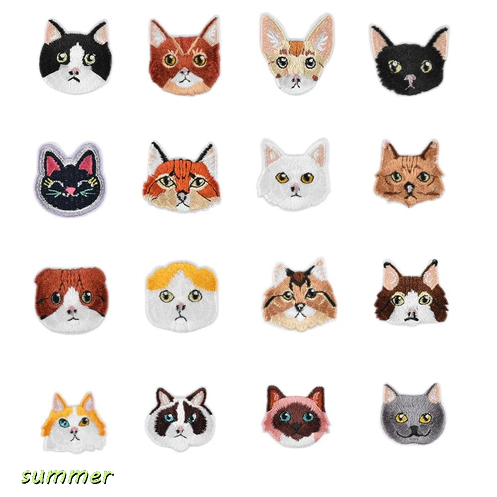 

MIX16Pcs/Lot Fox Cat cartoon animal embroidery Cloth patches Iron on patch for clothing Accessories DIY Garment stickers