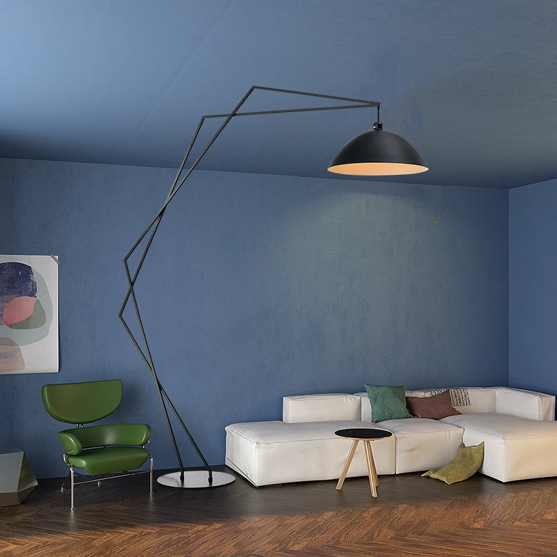 Нордическая лампа для рыбалки Напольная Лампа тканевый абажур вертикальная