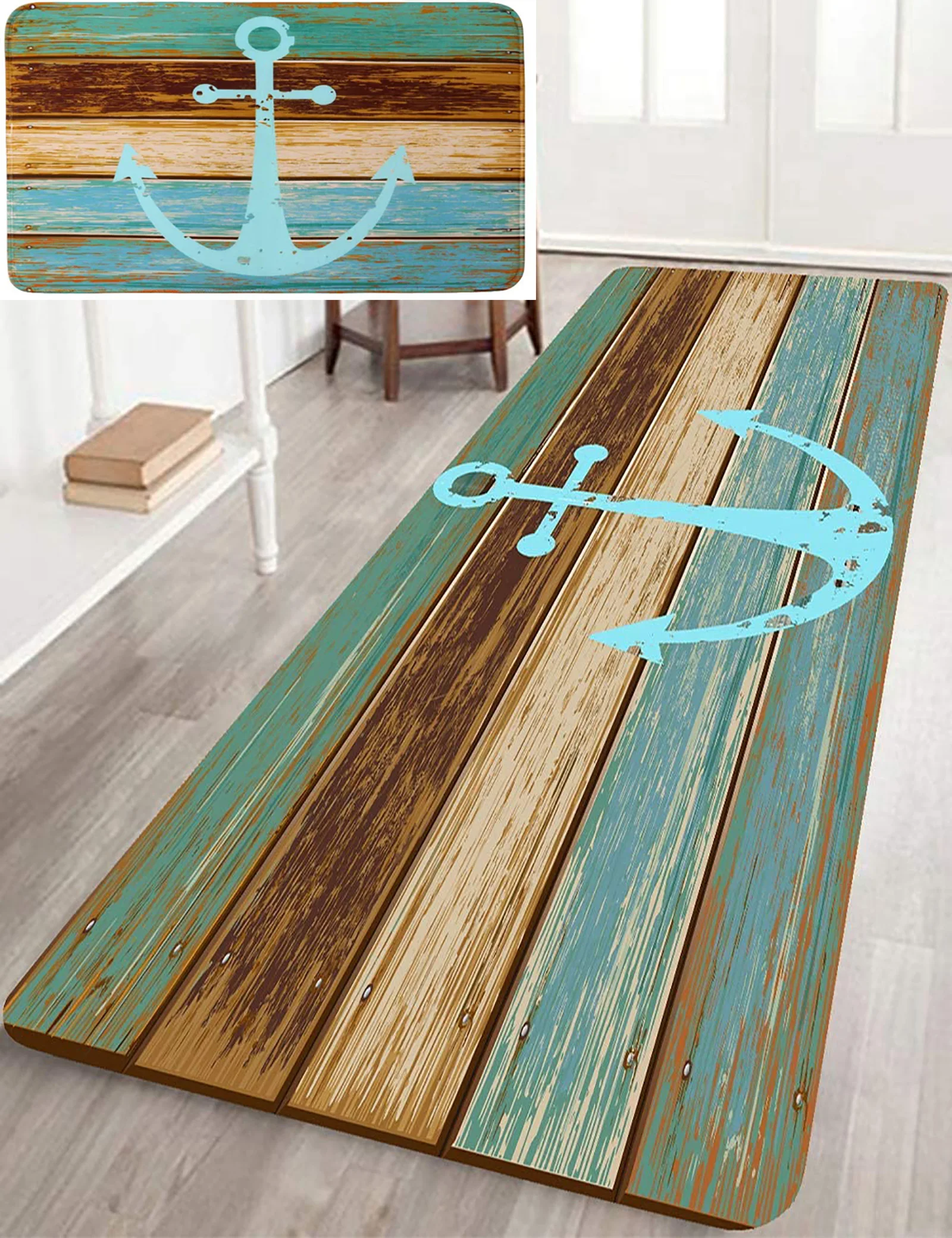 

Популярный Морской коврик с 3D рисунком якоря, коврик для ванной, винтажные Нескользящие Коврики для кухни, ванной, напольный коврик, коврик для ванной, домашний декор