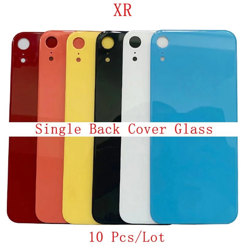 10Pcs/Lot Big Hole Battery Cover Camera Hole Rear Door Housing For iPhon XR Glass Back Cover with Logo Repair Parts