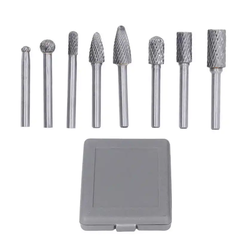 

Набор твердосплавных насадок, комплект из 8 твердосплавных насадок 1/4 дюйма, для электродрели, шлифовки металла с хорошей отделкой