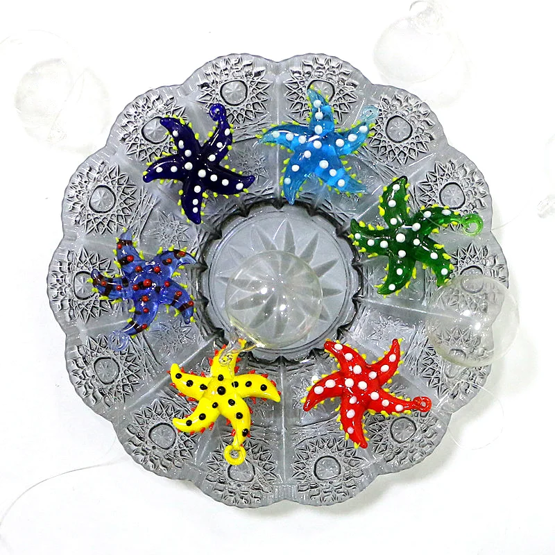 

3pcs Floating Glass Bubble Balls And Starfish Mini Figurines Pendant Aquarium Fish Tank Decor Sea Animals Small Statue Ornaments