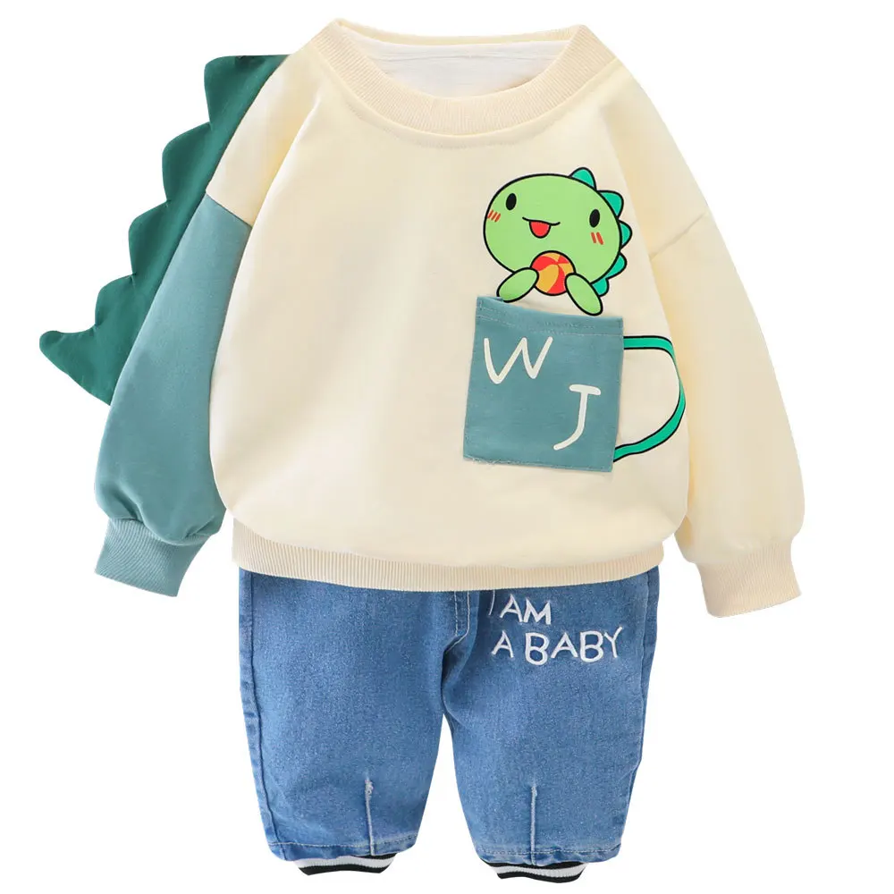 

Boys Babies Autumn Suits New Children's Spring Clothing Sets Kids Clothes Girls Cartoon Animal Matching Sweater Two-piece Set