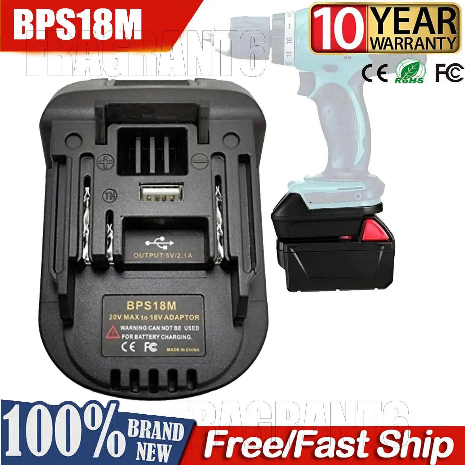 

BPS18M Tool Battery Adapter for Black & Decker/For Porter Cable/ for Stanley Battery is Converted To Replace For Makita BL1830