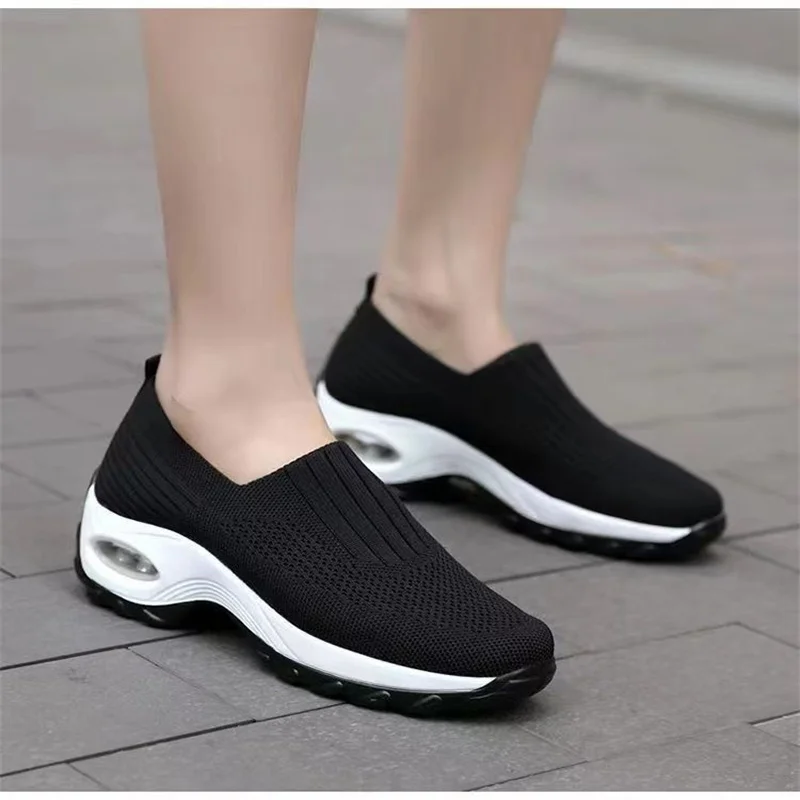 

Wedge Platform Sneakers Women New Fashion Casual Sport Shoes Ladies Air Cushion Running Mesh Breathable Women Vulcanized Shoes