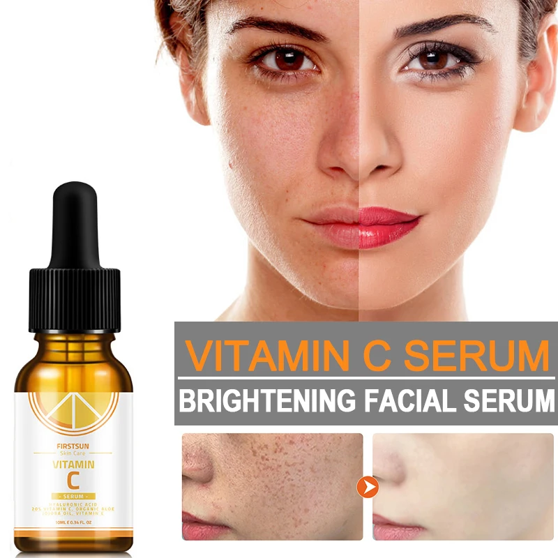 

Vitamin C Whitening Face Serum Fade Dark Spots Hyaluronic Acid Anti-Aging Moisturizing Brighten Repair Facial Essence Skin Care