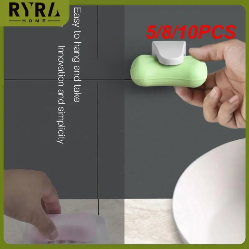 

5/8/10PCS Self-adhesive Soap Holder Home Bathroom Soap Dish Magnetic Hanging Storage Rack Elegent Tool Bathroom Accessories