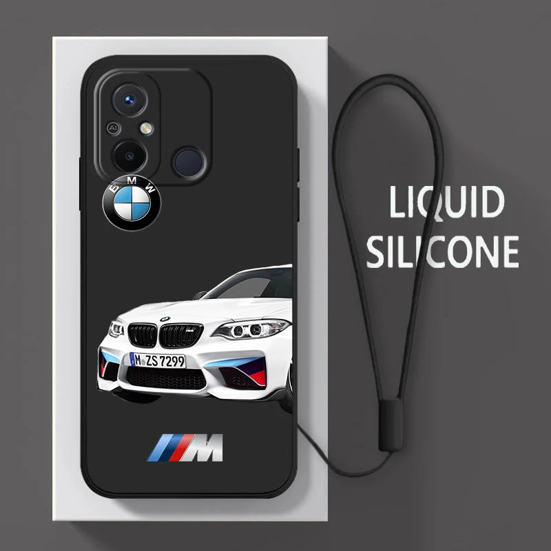 

Bmw Luxury Car For Xiaomi Redmi 12C 11 Prime A1 10 10X 9 9A 9T 9AT 8 8A 7 6 Pro 4G 5G Liquid Rope Phone Case Coque Capa Fundas