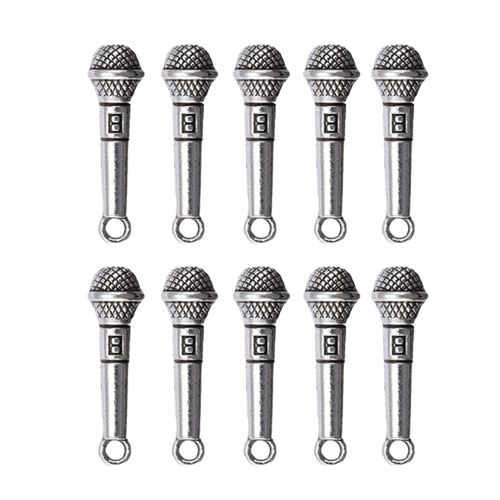 

10 Pcs Simulation Microphone Mini Microphones Model Necklace Locket Toy Music Toys Fake Room Accessories