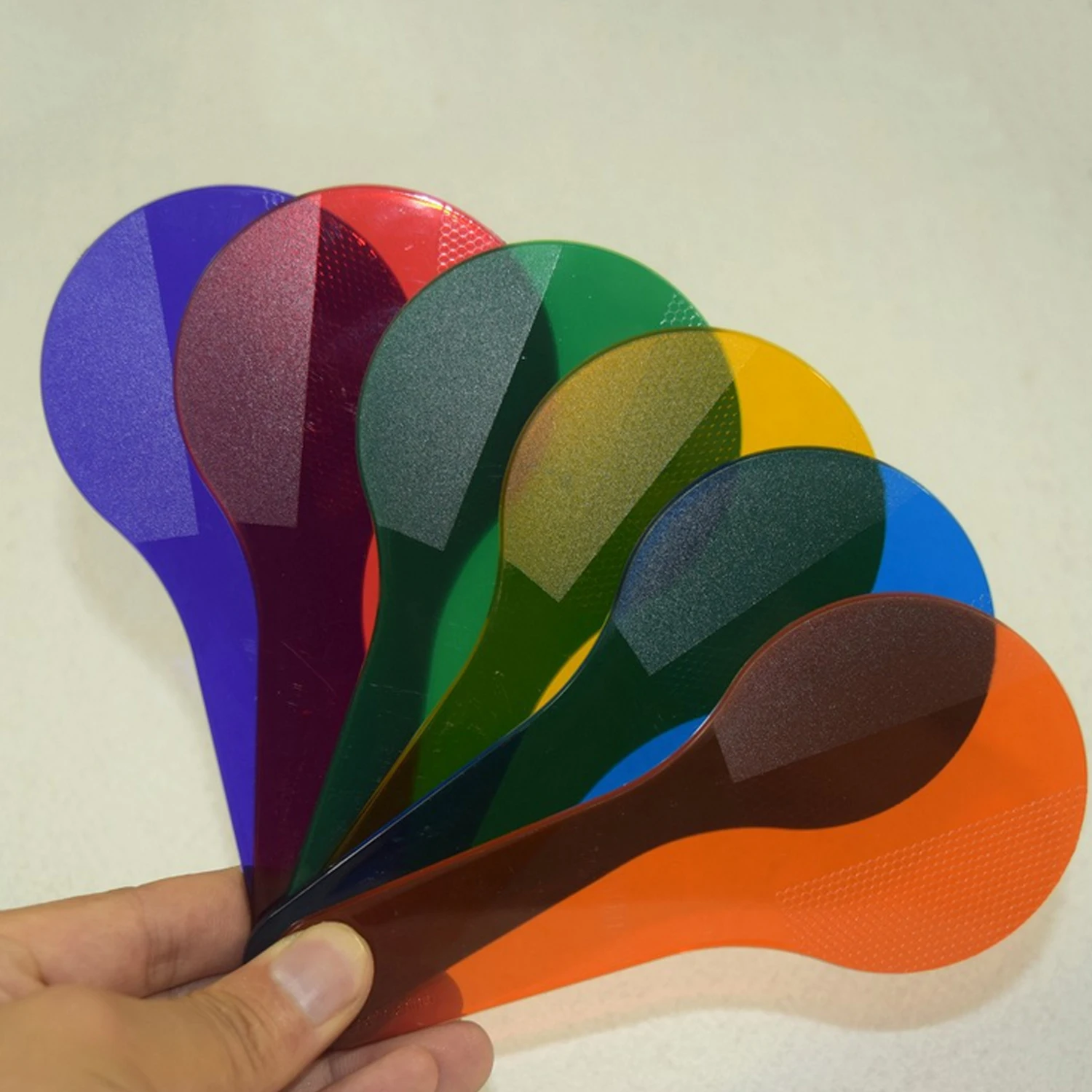 6 Colors Montessori Plastic Transparent Racket Shape Toy Drawing Painting Color Matching Cognition Toys for Kids Training | Игрушки и