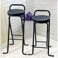 Simple Modern bar Chairs Convenient Folding Bar Stool High Quality Leather Kitchen stools Thickened Foot Cover Dining chairs