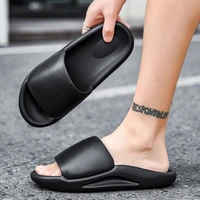 summer new classic solid color mens shoes sandals and slippers open toed shit feeling slippers outdoor home one word slippers45
