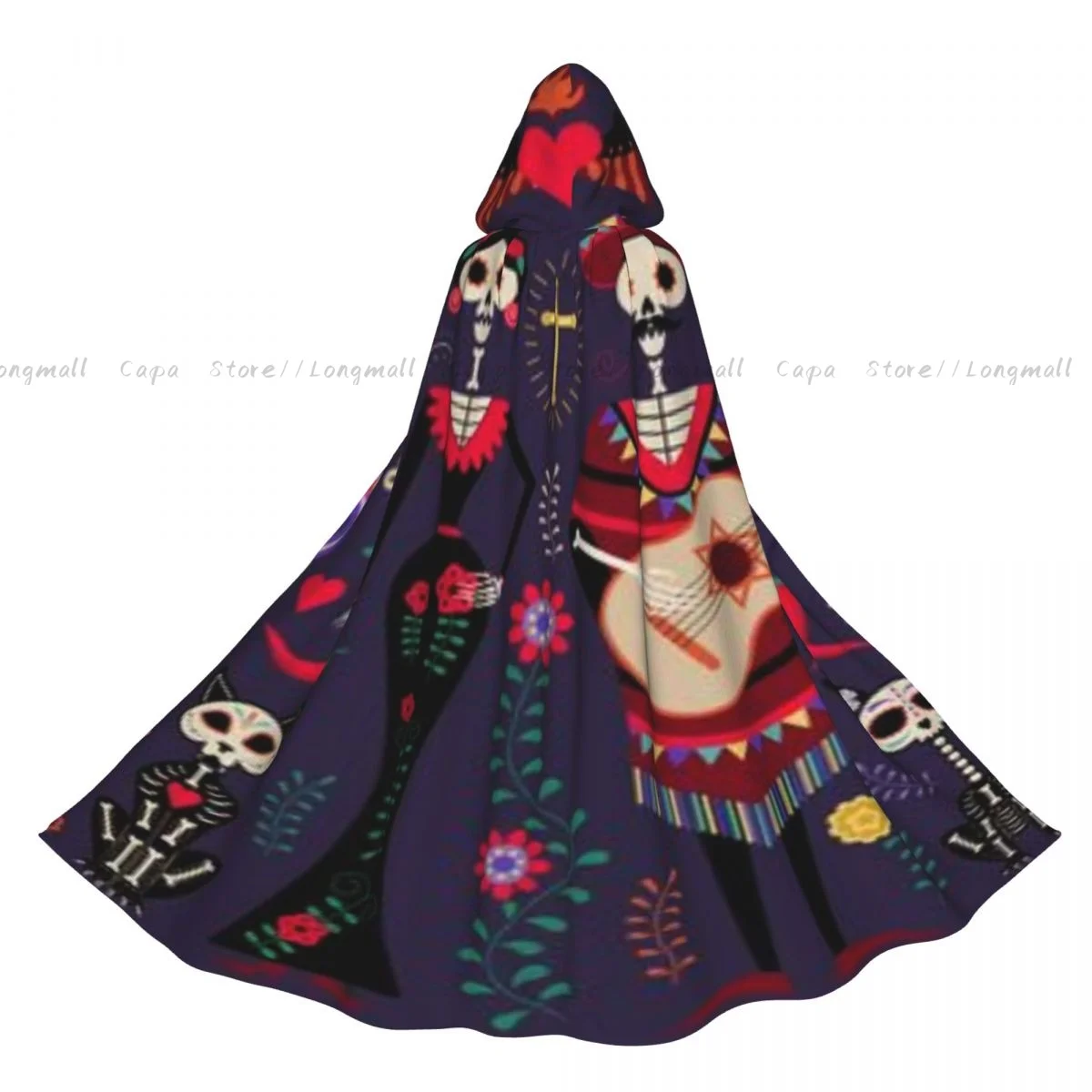 Мексиканский День мертвых плащ с капюшоном для косплея
