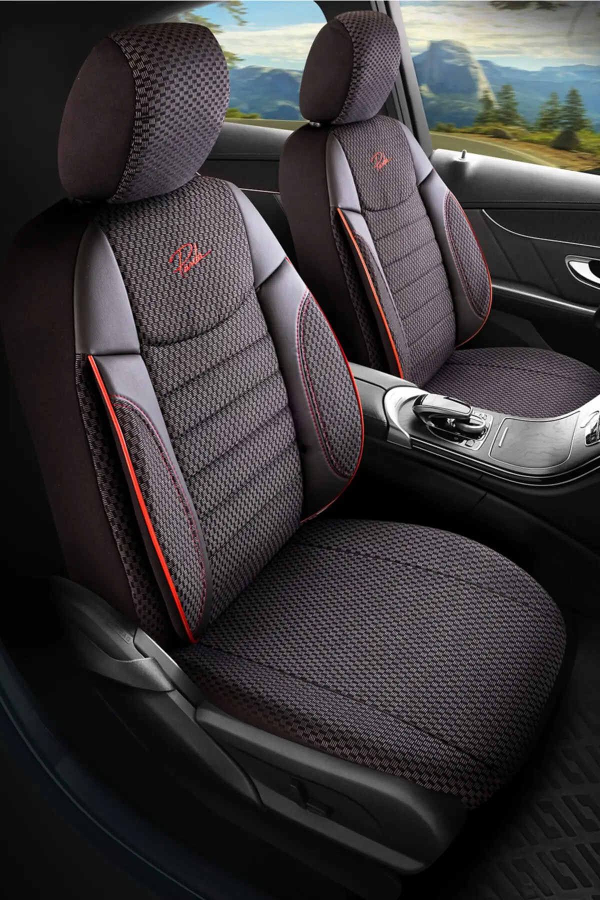 

Red Detailed Gray Black Elegant High Quality Orthopedic Car Seat Cover