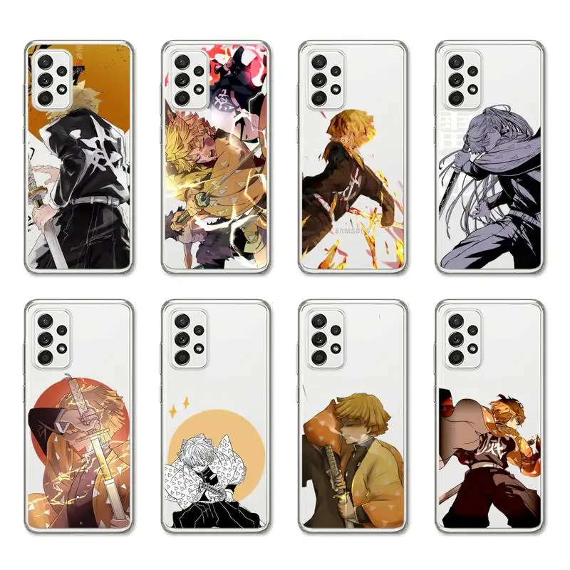 

Demon Slayer Agatsuma Zenitsu Phone Case For Samsung A30 A50 S A10 A12 A20 A21S A31 A40 A51 A52 A70 A71 Transparent Cover