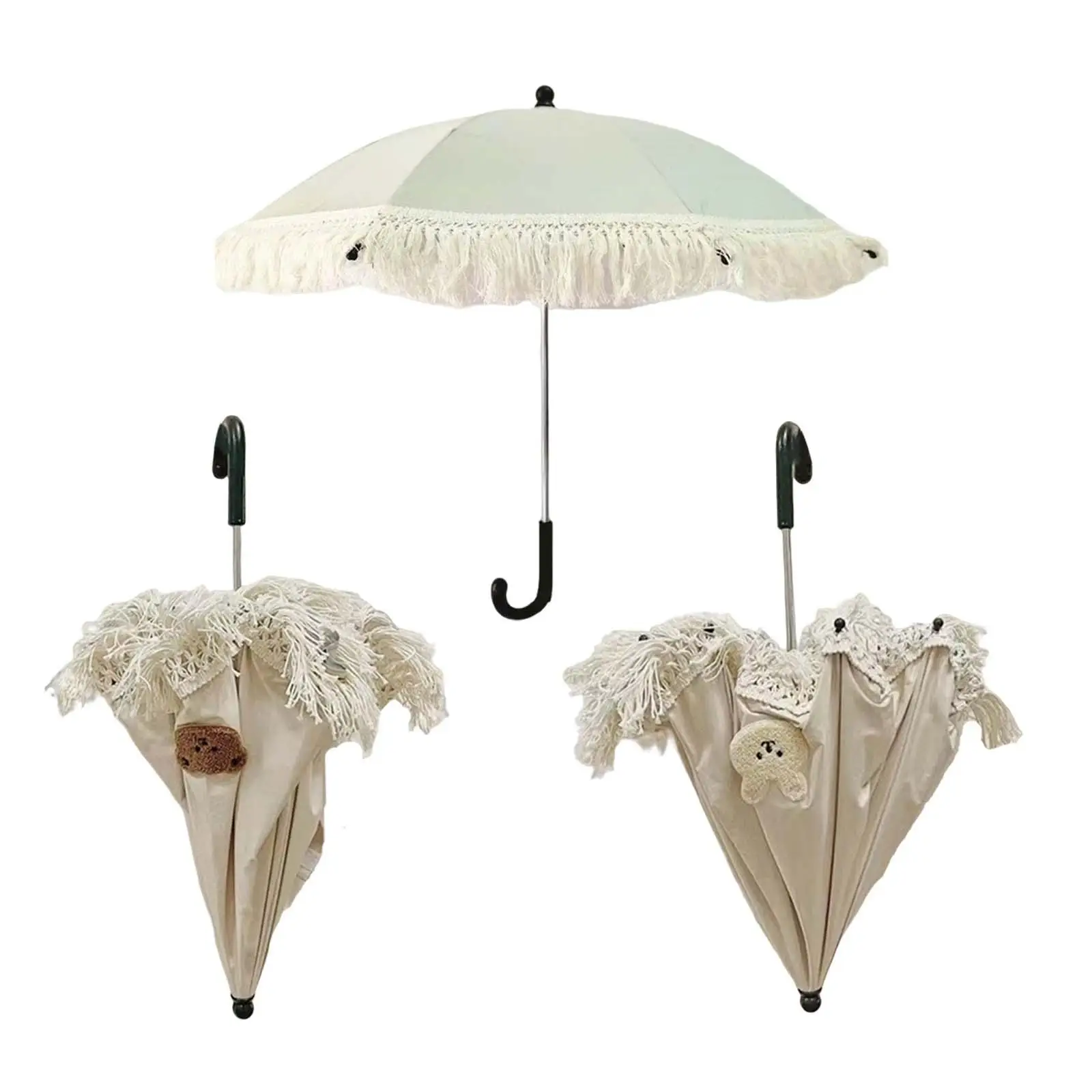 

Kids Umbrella J Hook Handle Sun Protection Windproof Baby Parasol for Outing