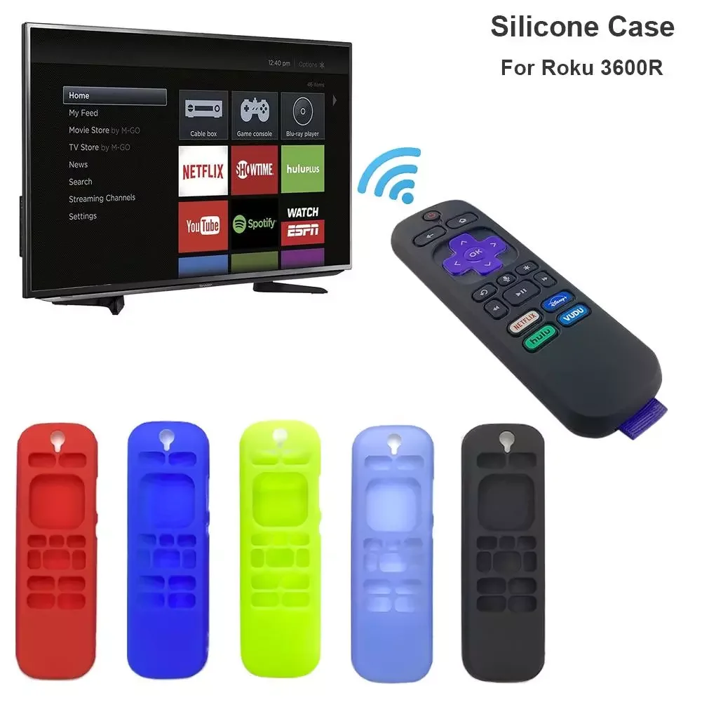 

Silicone Cases Shockproof Protective Silicone Case Cover For Roku 3600R Remote Control Cases Protector Cover