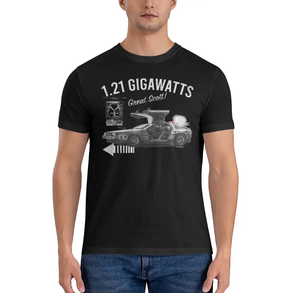 Футболки мужские с надписью Назад в будущее хлопковые топы коротким рукавом и