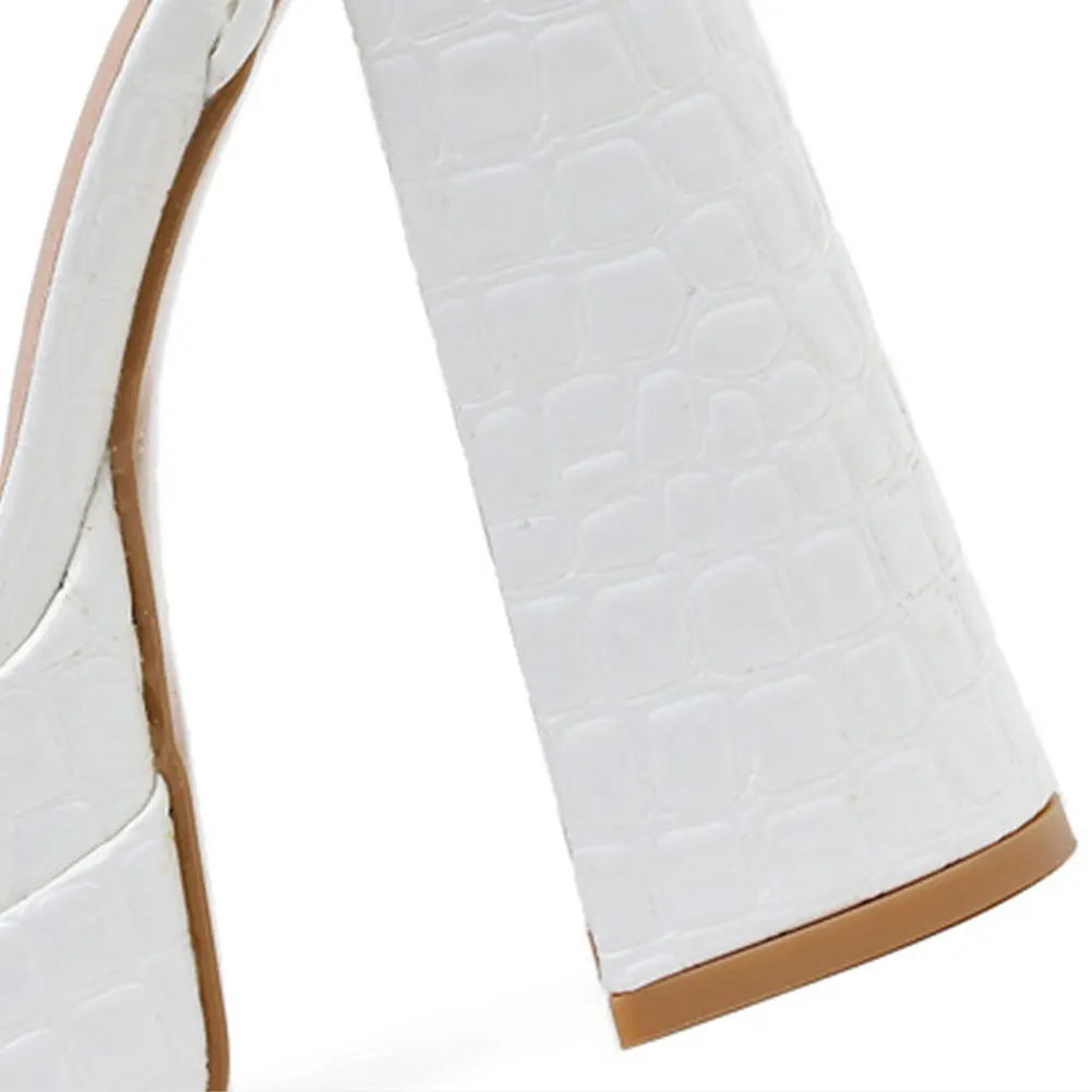 Женские босоножки на высоком блочном каблуке туфли с открытым носком массивной