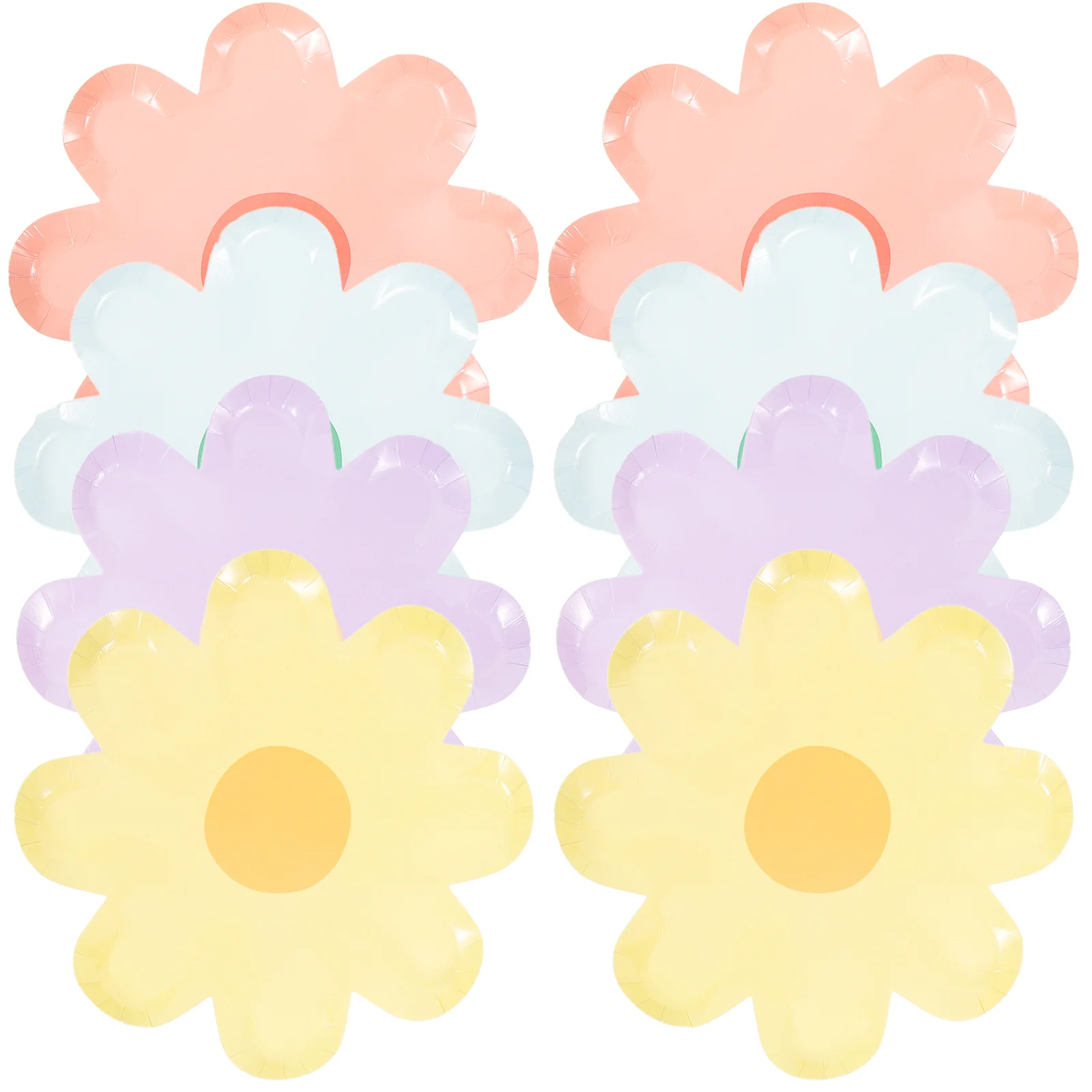 

40 Pcs Flower Plate Appetizer Plates Party Paper Cake Trays Food Festive Disposable The Flowers