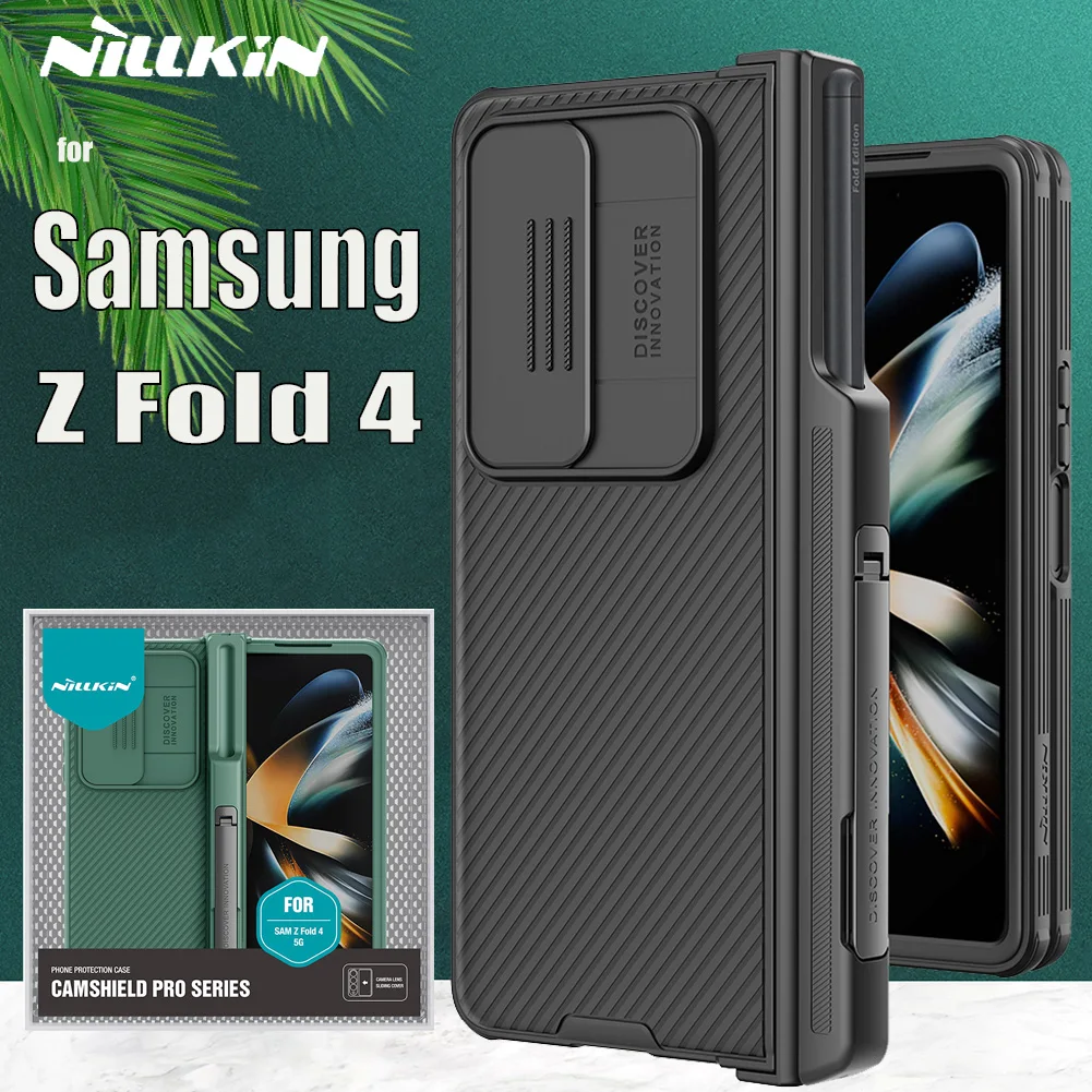 

Matte Shield For Samsung Galaxy Z Fold 4 Case NILLKIN S Pen Slot Holder Slide Camera Protection Lens Protect Privacy Hard Cover