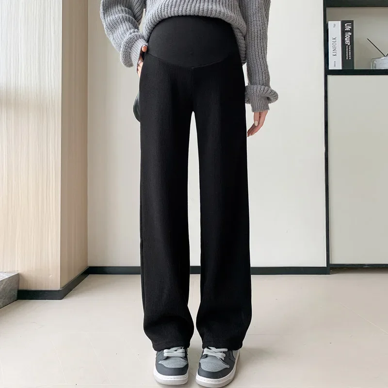 6152 # осенне-зимние модные кашемировые брюки для беременных свободные прямые