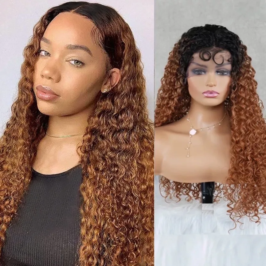 

Highlight Curly Synthetic LaceWigs Kinky Curly for Black Women Long Lace Hairline Afro Wig Baby Hair Heat Resistant Fiber