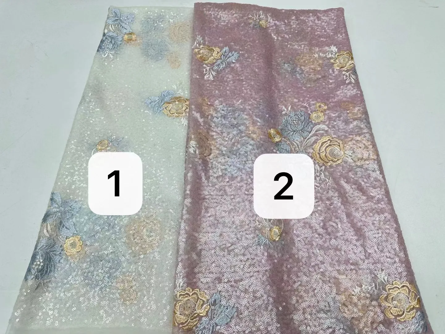 Симпатичный новый дизайн Африканское кружево с вышивкой блестками разных