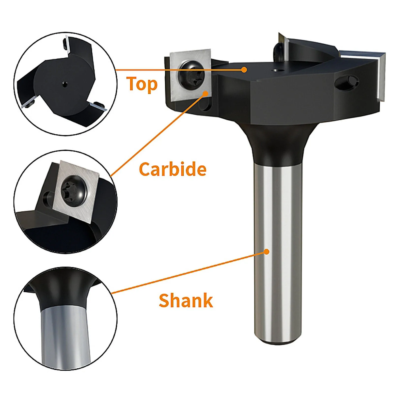Вставьте фрезу для спойлерной доски с хвостовиком 8 мм длиной 1-1/4 дюйма режущую 3