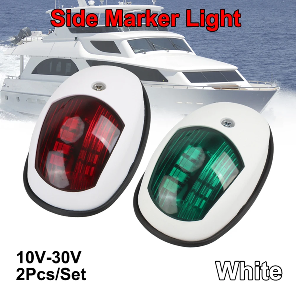 

2Pcs Red Green LED Navigation Light Signal Warning Lamp 12V for Marine Fishing Boat Yacht Car Truck Trailer Light Accessories