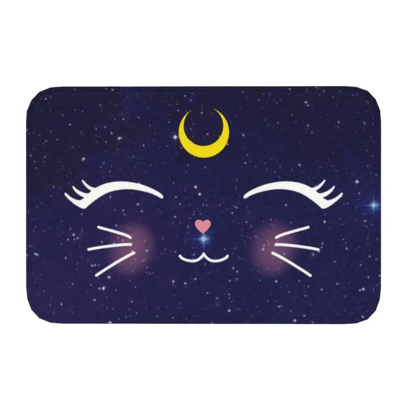 

Sailor Luna Cat Front Door Mat Anti-Slip Quick Dry Japanese Moon Girl Anime Doormat Kitchen Balcony Rug Entrance Carpet Footpad