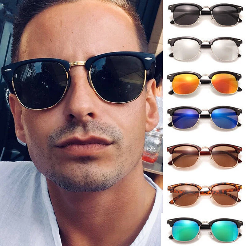 

Солнцезащитные очки с полуободковой оправой для мужчин и женщин UV-400, поляризационные, брендовые дизайнерские, в полуоправе, классические