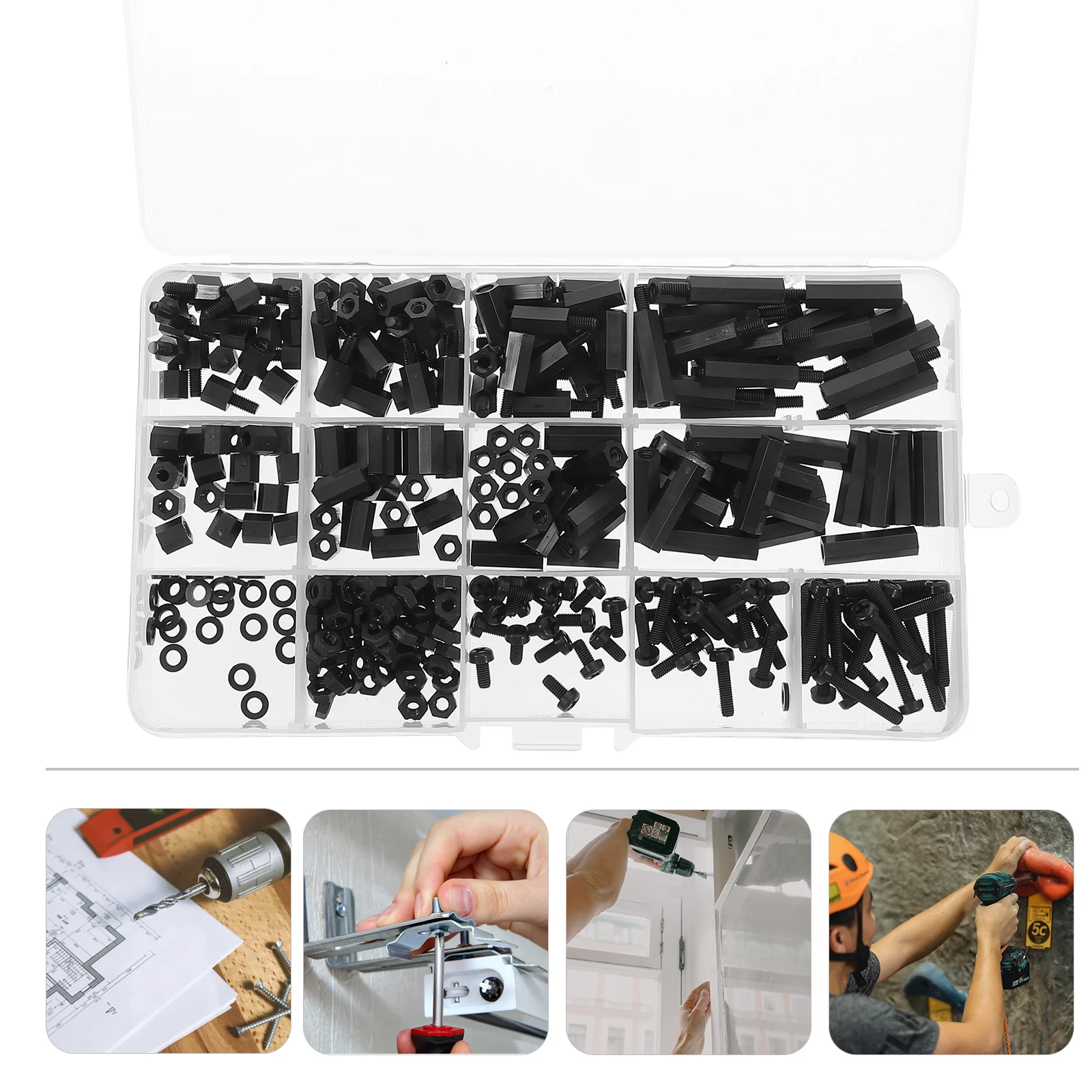 

1 Set Nylon Hexagon Screws and Nuts Machines Screws Fastening Screws Assortment( Type)