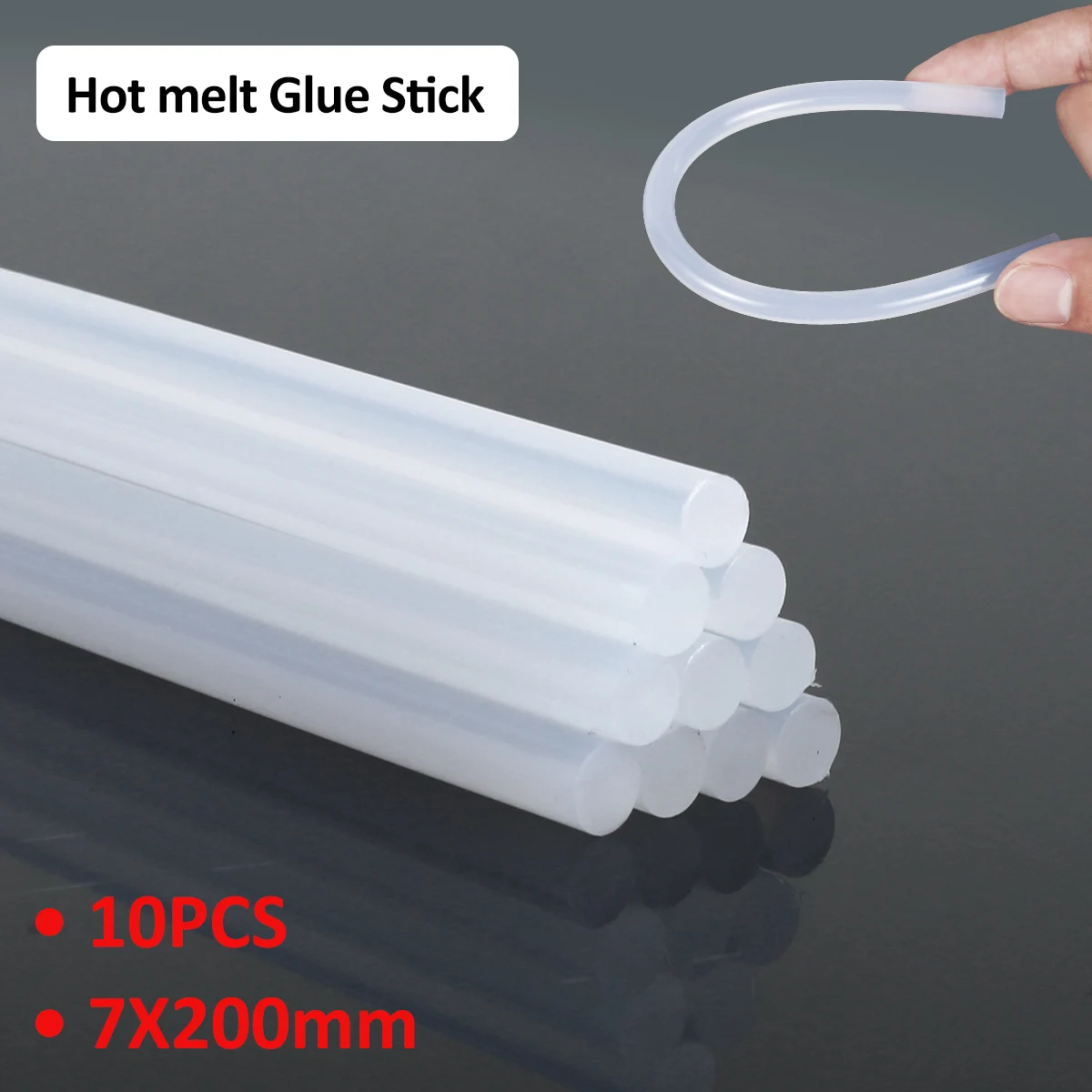 

10Pcs Glue Stick Hot Glue Sticks 7X200mm Transparent Hot-Melt Tool Glue Sticks Clear Hot Glue Machine Sticks Durable Premium