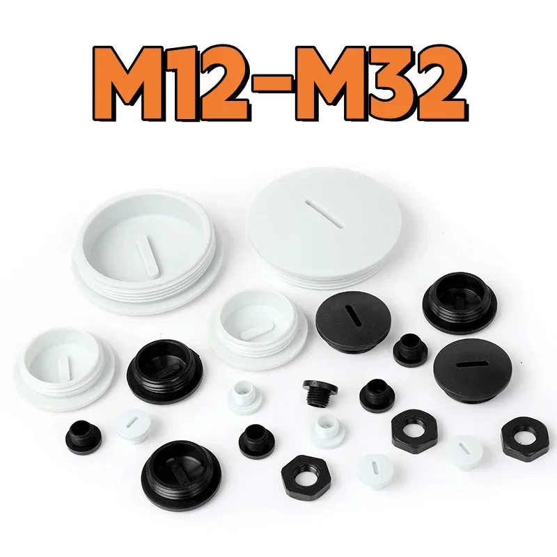 

Нейлоновая водонепроницаемая заглушка M12 M16 M18 M20 M22 M24 M25 M27 M32 Черная/белая заглушка с резьбовым отверстием Фитинг для труб с гайкой