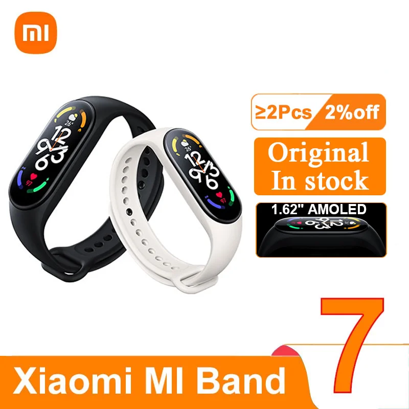 

Xiaomi Band 7 Smart Bracelet 1.62" AMOLED Screen Mi 7 band Blood Oxygen Fitness Traker Monitoring Bluetooth 5ATM Waterproof