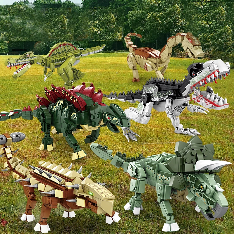 

Jurassic Dinosaurs Park Animals World Indoraptors Tyrannosaurus Building Blocks Bricks T Rex Dinos Triceratops Toys Gift