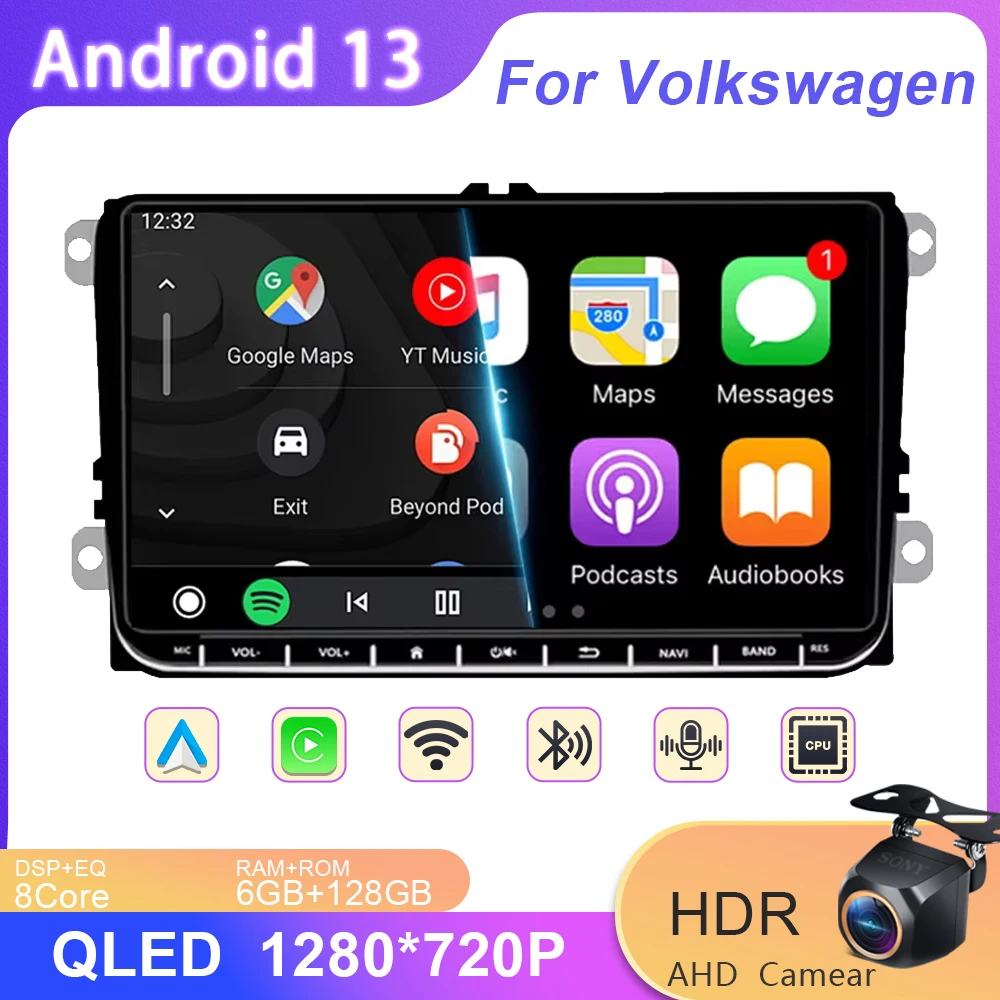 Автомобильный Android для Volkswagen VW Caddy 2011 2012 2013 2014 2015 2016 2017 2018 автомобильный