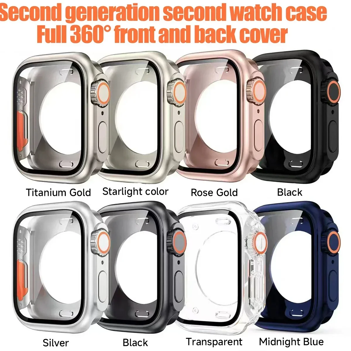 Защитная крышка для экрана Apple Watch 46 мм 45 44 40 41 42 мм Жесткий чехол для переднего и заднего бампера из ПК iwatch 10 987 SE 654 Изменение на ультра (art.: 3920ca36d5088) - 3920ca36d5088