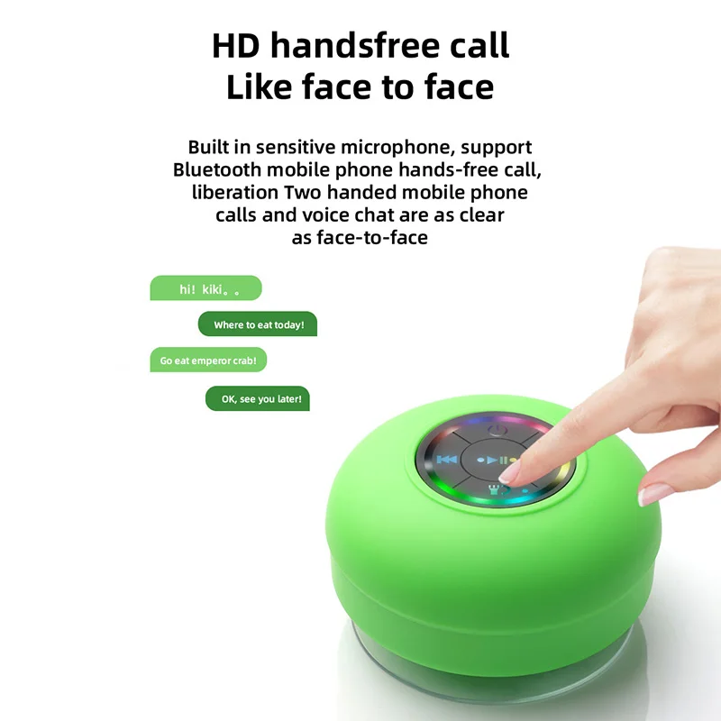 LED Wireless Bluetooth Speaker Hands Free Waterproof Car Bathroom Office Beach Stereo Subwoofer Music Loudspeaker With Suction |