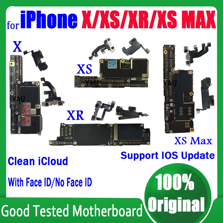 

Заводская разблокированная материнская плата Бесплатный ICloud для IPhone X XR XS MAX материнская плата 100% оригинальная поддержка обновления логическая плата хорошая работа