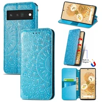 pixel 6a magnetic luxury emboss flip case for google pixel 6 pro 2021 leather wallet holder case pixel 6a 6 a 6pro phone funda
