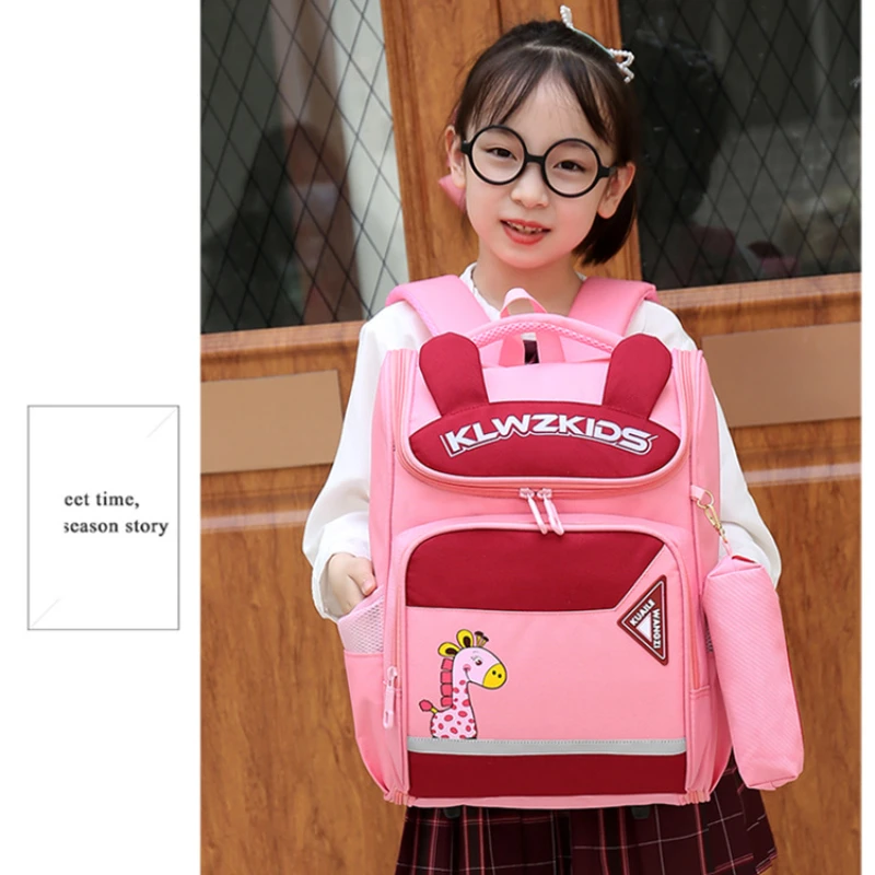 Grade 1-6 Primary Girl Boy Students Cartoon High-capacity Backpacks New Children Monster Cute Pen Bags All-match