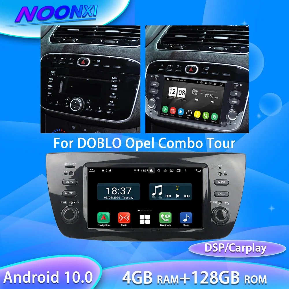 

Автомагнитола для Doblo Opel, 4 Гб + 128 Гб, мультимедийный видеоплеер с IPS-экраном, 2 Din, стерео, GPS-навигация, Carplay, Android 10,0, DVD