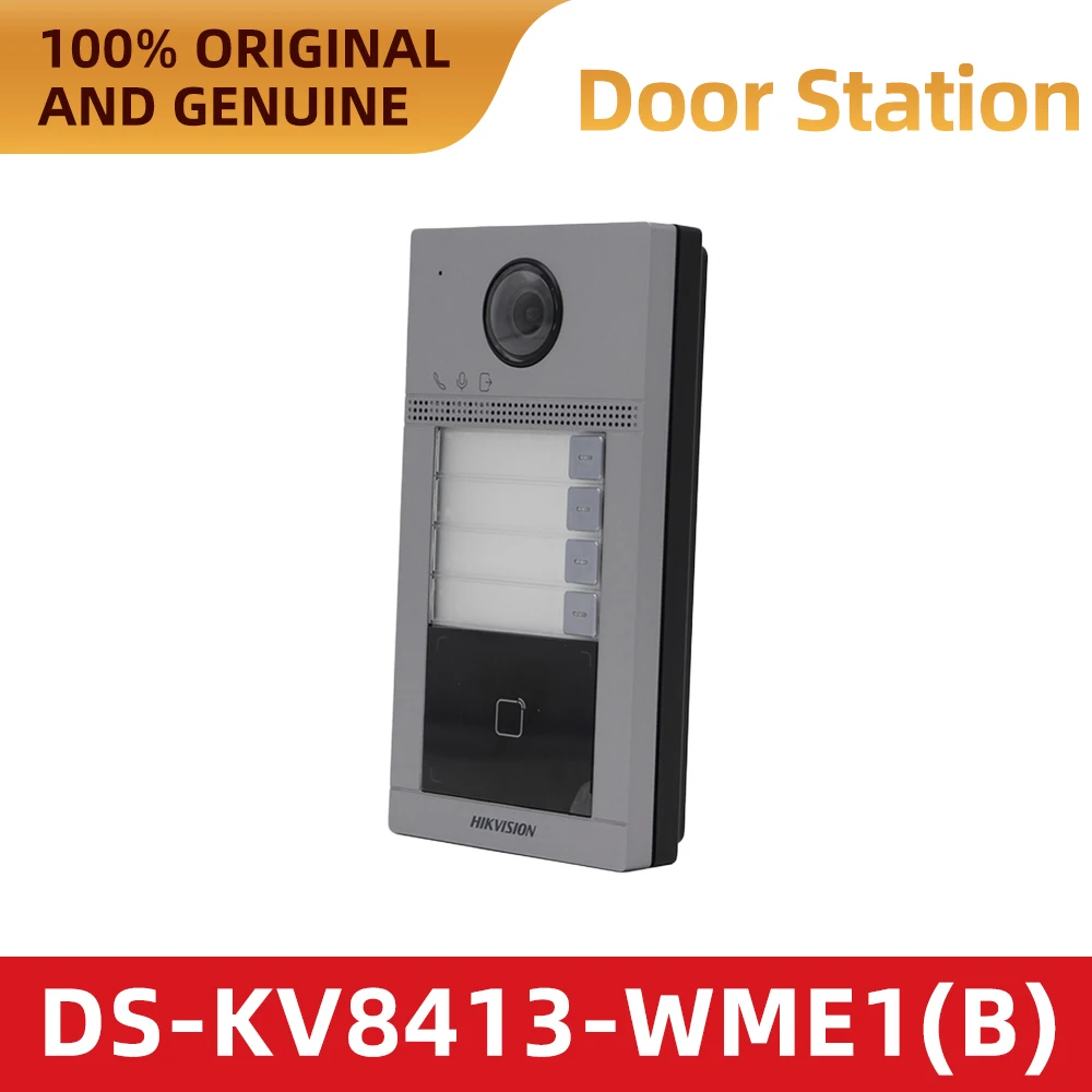 Фото Видеодомофон Hikvision DS-KV8413-WME1(B) IP, 2 МП, ИК-подсветка, уличный, Wi-Fi, PoE, контроль доступа, считыватель карт Mifare, IP65 №2