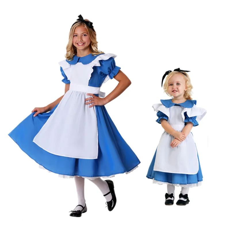 Fancy Blue Girls Dress Children Flower Girl Vestidos Fashion Kids ...