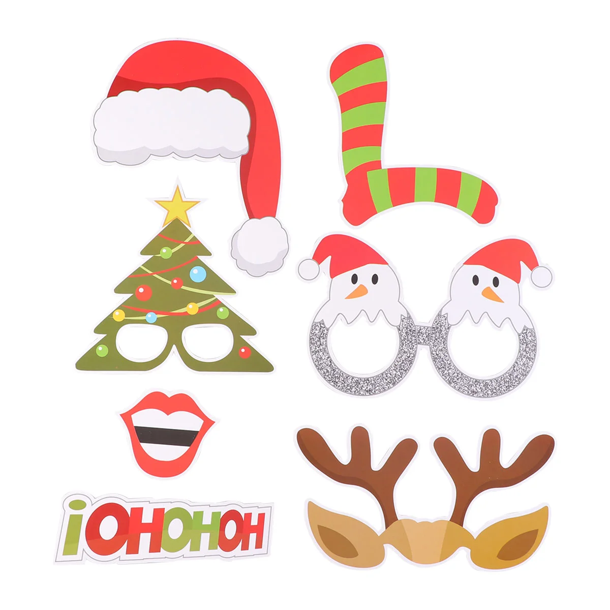 

Pack of 32 Funny Christmas Party Photo Booth Props Happy Christmas Pose Sign for Party Decoration