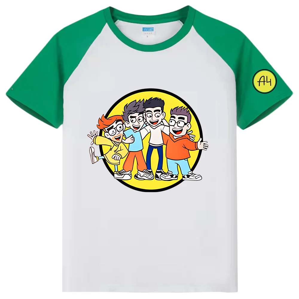 Мерч А4 T Shirt Kids Lamba Print Short Sleeve T Shirts 100% Cotton Girl Baby Clothing Влад Бумага А4 для детей Boys Shirt Tops