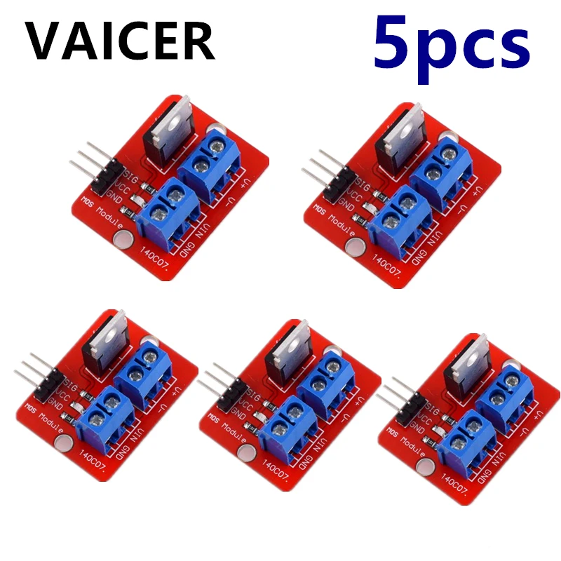 

5PCS 0-24V Top Mosfet Button IRF520 MOS Driver Module For Arduino MCU ARM Raspberry pi